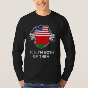 Half Amerikaan Half Wit-Russisch USA Wit-Rusland V T-shirt