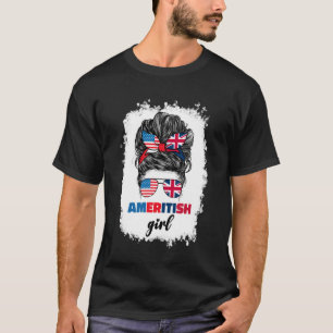 Half Amerikaans Brits Amerika Groot-Brittannië VK  T-shirt