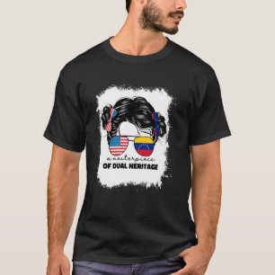 Half Amerikaans en Venezolaans Usa Venezuela Vlag T-shirt