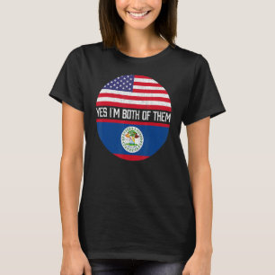 Half Amerikaans Half Belizean VS Vlag Familie Heri T-shirt