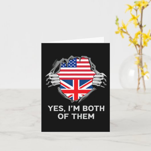 Half Amerikaans Half Brits USA Engeland Vlag Manne Kaart (Gele Bloem)