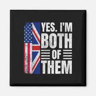 Half Amerikaans half Brits Verenigde Staten vlag V Magneet