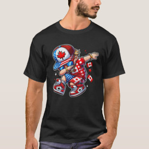 Half Amerikaans Half Canadees Vlag Canada Amerika T-shirt