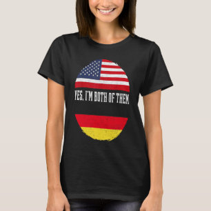 Half Amerikaans Half Duits Vlag van de VS Duitslan T-shirt
