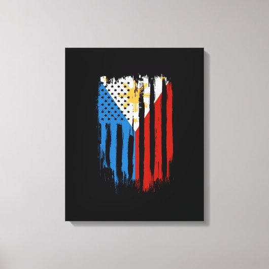Half Amerikaans Half Filipijns Filipijns vlag Canvas Afdruk (Voorkant)