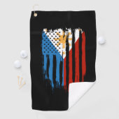 Half Amerikaans Half Filipijns Filipijns vlag Golfhanddoek (Insitu)