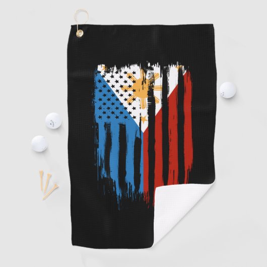 Half Amerikaans Half Filipijns Filipijns vlag Golfhanddoek (Insitu)
