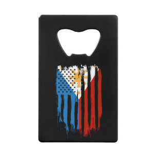Half Amerikaans Half Filipijns Filipijns vlag Kredietkaart Flessenopener