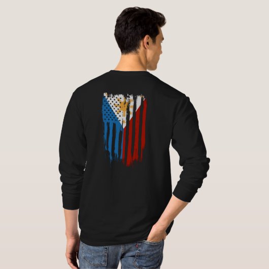 Half Amerikaans Half Filipijns Filipijns vlag T-shirt (Achterkant volledig)