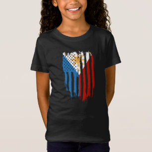 Half Amerikaans Half Filipijns Filipijns vlag T-shirt