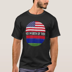 Half Amerikaans Half Gambiaans VS Vlag Familie Erf T-shirt