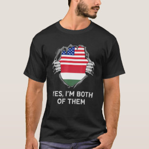 Half Amerikaans Half Hongaars VS Hongarije Vlag Ma T-shirt