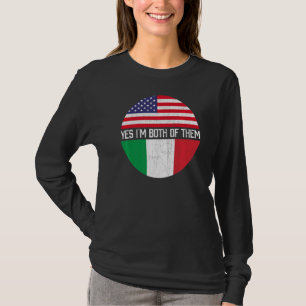 Half Amerikaans Half Italiaans Amerikaans Vlag Fam T-shirt