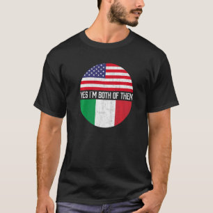 Half Amerikaans Half Italiaans Amerikaans Vlag Fam T-shirt