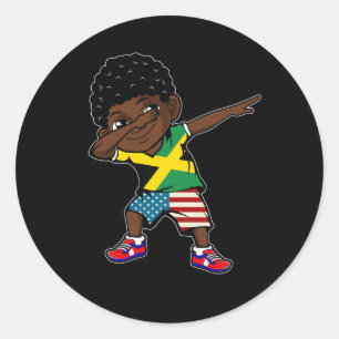 Half-Amerikaans half-Jamaicaans Kind Jamaica vlag  Ronde Sticker