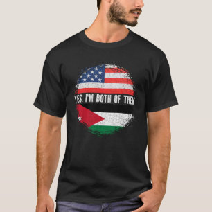 Half-Amerikaans half Jordaans Vlaggenland Jordanië T-shirt