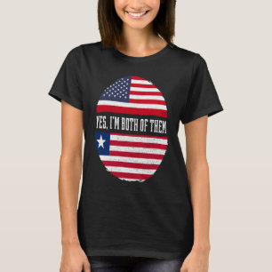 Half-Amerikaans half Liberiaans Vlag Liberia Herit T-shirt