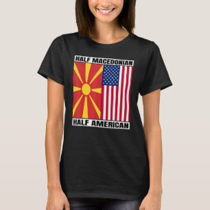 Half Amerikaans Half Macedonische Roots USA Noord T-shirt