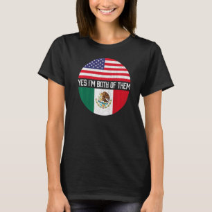 Half Amerikaans Half Mexicaans VS Vlag Familie Erf T-shirt