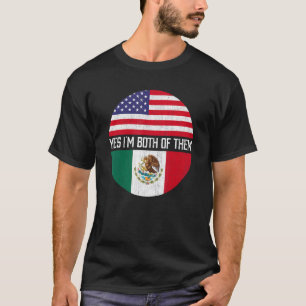Half Amerikaans Half Mexicaans VS Vlag Familie Erf T-shirt