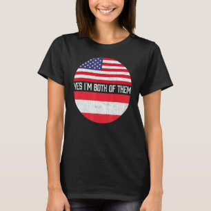 Half Amerikaans Half Oostenrijks VS Vlag Familie H T-shirt