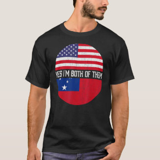 Half Amerikaans Half Samoaans VS Vlag Familie Erfg T-shirt