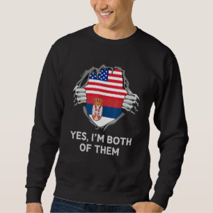 Half Amerikaans Half Servisch USA Servië Vlag Here Trui