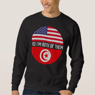 Half Amerikaans Half Tunesisch VS Vlag Familie Her Trui