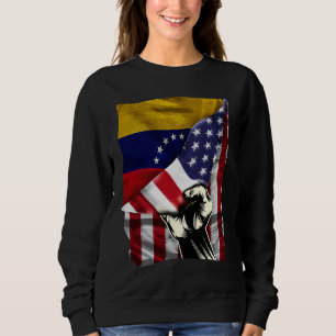 Half Amerikaans Half Venezolaans WORTELS USA Vlag Trui