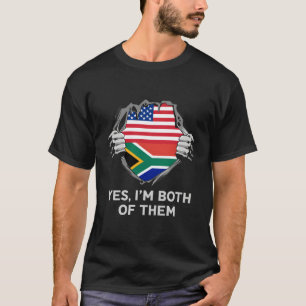 Half Amerikaans Half Zuid-Afrikaans VS Zuid-Afrika T-shirt