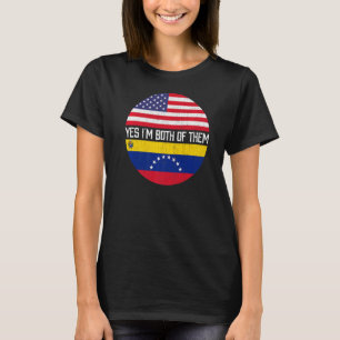 Half-Amerikaans-Venezolaanse Vlaggenfamilie Heri T-shirt