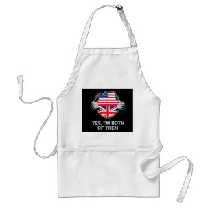 Half Amerikaanse Half Britse USA Engeland Vlag Her Standaard Schort