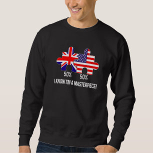 Half Amerikaanse Half Britse Vlag Kaart Gecombinee Trui