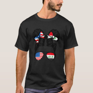 Half Amerikaanse Half Iraakse Meisje USA Irak Vlag T-shirt