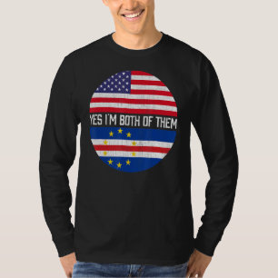 Half-Amerikaanse half Kaapverdië VS Vlag Familie H T-shirt