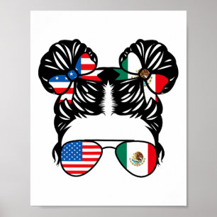Half Amerikaanse Half Mexicaanse Meisje Usa Mexico Poster