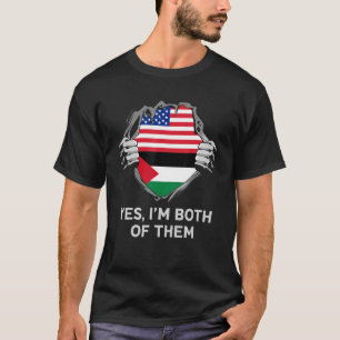 Half-Amerikaanse Half-Palestijnse VS Palestina Vla T-shirt