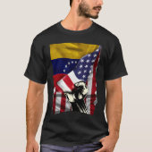 Half-Amerikaanse Half-Venezolaanse ROOTS USA Flag T-shirt (Voorkant)