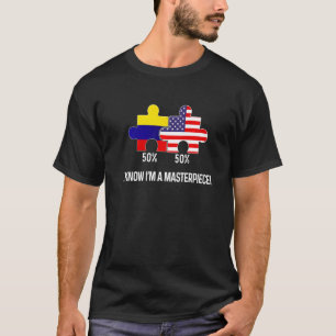 Half-Amerikaanse halve Colombiaanse vlag - gecombi T-shirt