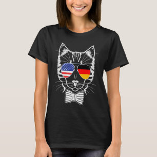 Half - Amerikaanse halve Duitse vlag half - half - T-shirt