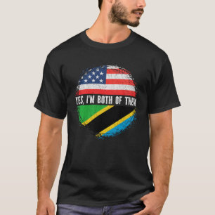 Half-Amerikaanse halve Tanzaniaanse vlag Tanzania T-shirt