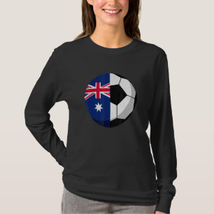 Half Australië vlag Half Football Voetbal T-shirt
