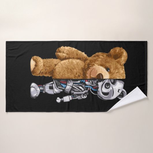 Half Bear Half Robot (Serviette de bain)