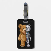 Half Bear Half Robot Bagagelabel (Achterkant verticaal)