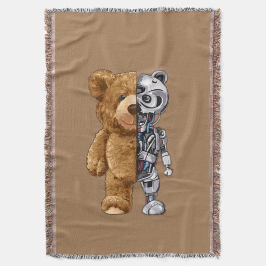 Half Bear Half Robot Deken (Voorkant Verticaal)