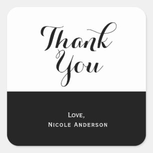 Half Black White & Chic Elegant Trouw Favoriet Vierkante Sticker
