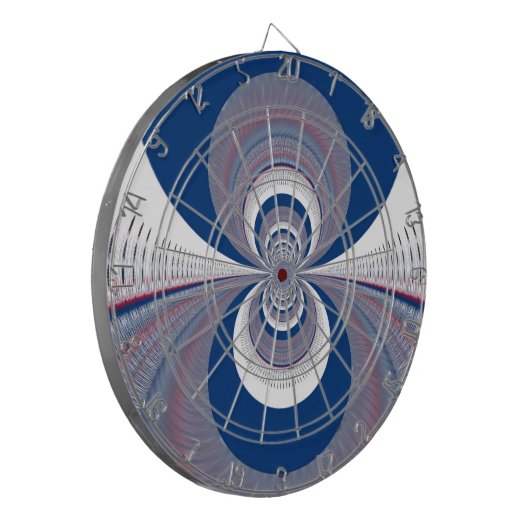 Half blauw dartbord (Voorkant Links)
