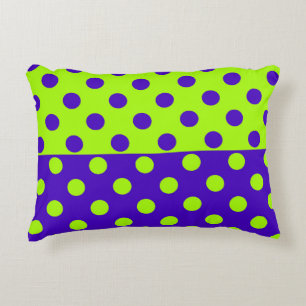 Half blauw en groene polka stippen accent kussen