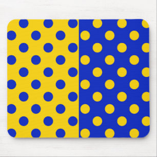 Half Blauw Geel Polka Dots Patroon Ontwerp Muismat