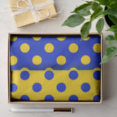 Half Blauw Geel Polka Dots Patroon Ontwerp Tissuepapier (Geschenk)